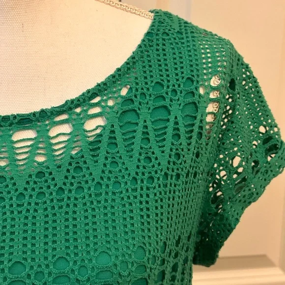 Chicos women green knit top~ Size1 - Picture 3 of 11